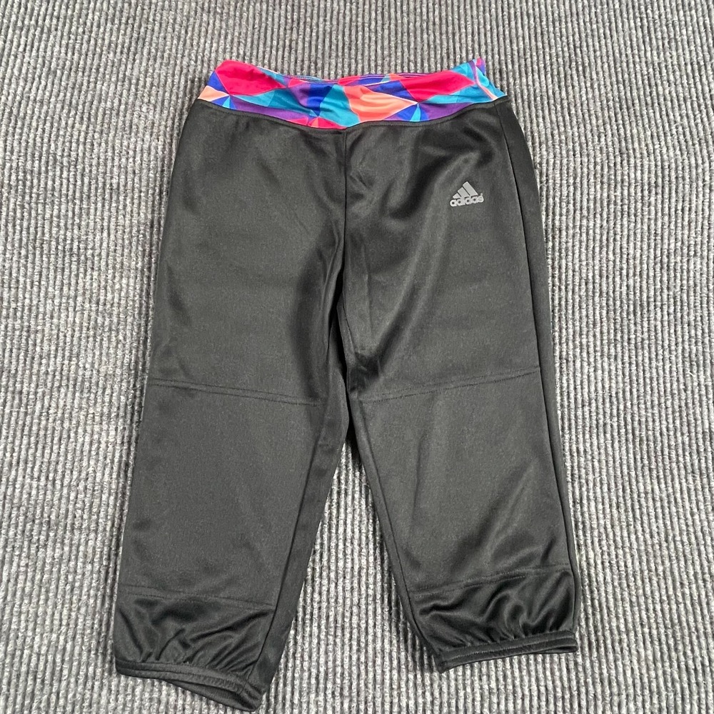 Adidas Shorts Womens Small S Black Areoready Stretch Gym Knee Length Yoga Gym